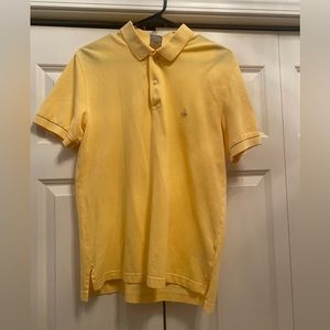Brooks Brothers 346 Performance Polo Shirt Medium Slim Fit Cotton Yellow￼